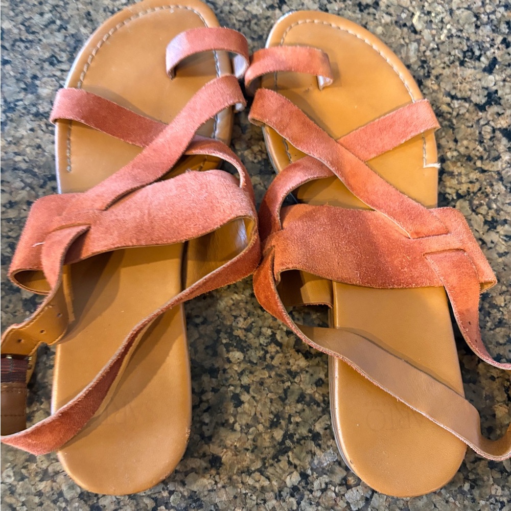 Tan and Rust Sandals - Picture 2 of 7